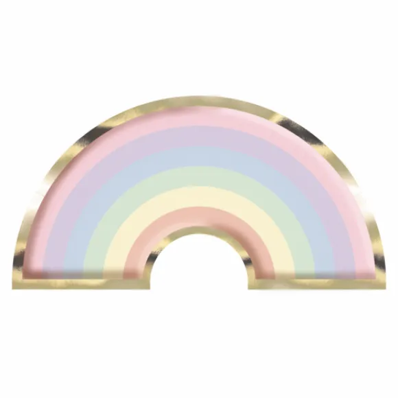 8 Assiettes Arc En Ciel Pastel 28Cm