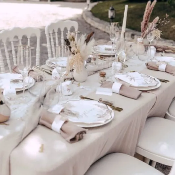 8 Assiettes Carton Bapt Me Pampas Fleurs De Coton