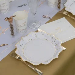 10 Assiettes Carton Bapt Me Luxe