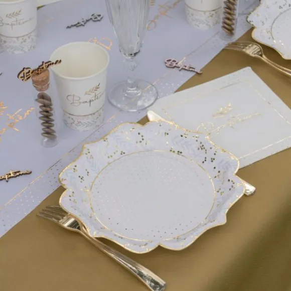 10 Assiettes Carton Bapt Me Luxe
