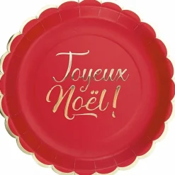 8 Assiettes Carton Rouge Joyeux No L