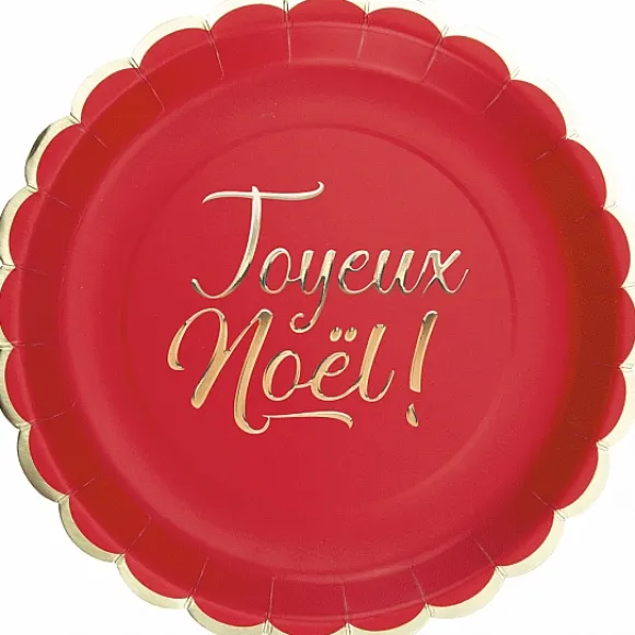 8 Assiettes Carton Rouge Joyeux No L