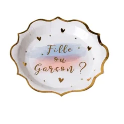 8 Assiettes En Carton Gender Reveal