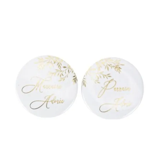 2 Badges Parrain Marraine En Or