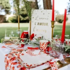 12 Ballons Coeurs Rouges Blanc Et Or Avec Confettis Coeurs Rouges