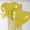 5 Ballons Gonflables Nacr S Coeur Or 28Cm