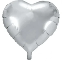 5 Ballons Gonflables Nacr S Coeur Argent 28Cm
