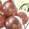 6 Ballons Joyeux Anniversaire M Tallis Rose Gold