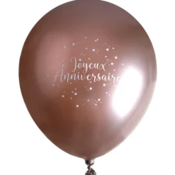6 Ballons Joyeux Anniversaire M Tallis Rose Gold