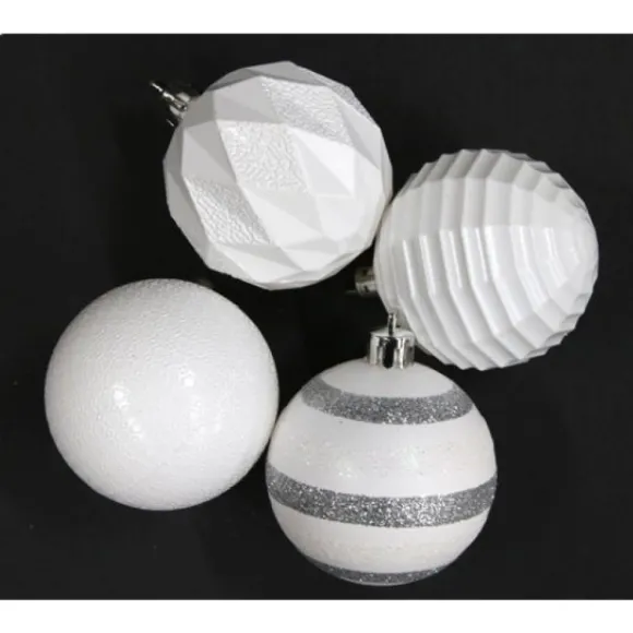 16 Boules De Noel Luxe Blanches 6Cm