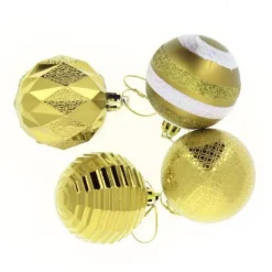 16 Boules De Noel Luxe Or 6Cm