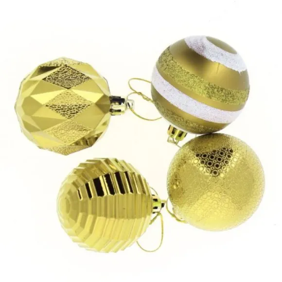 16 Boules De Noel Luxe Or 6Cm