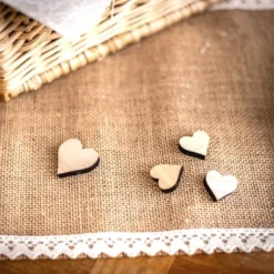 12 Coeurs D Coratifs En Bois 2.5 Et 3.5 Cm