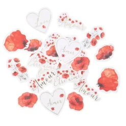 100 Confettis De Table Coquelicot