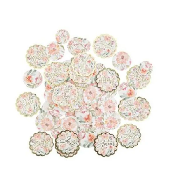 100 Confettis De Table Dahlia Blanc Et Pastel