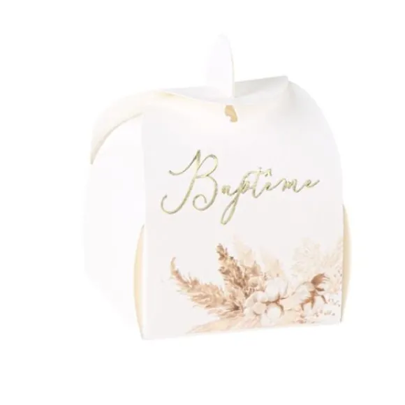10 Contenants Dragees Bapt Me Pampas Fleurs De Coton