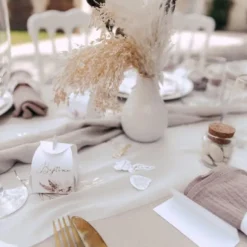 10 Contenants Dragees Bapt Me Pampas Fleurs De Coton