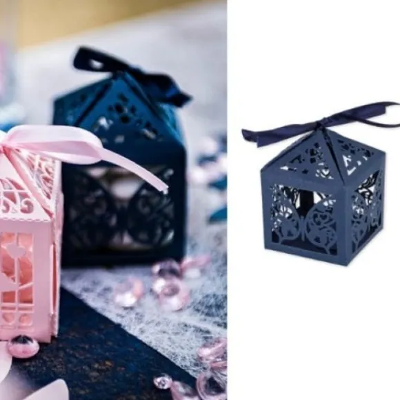 20 Contenants Dragees Cage A Papillon Bleu Marine