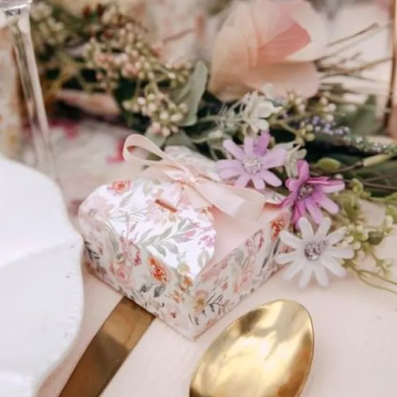 10 Contenants Dragees Dahlia Blanc Pastel