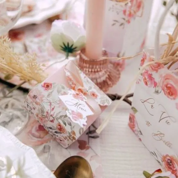 10 Contenants Dragees Dahlia Blanc Pastel