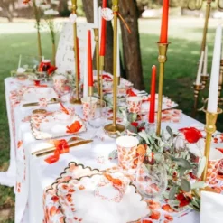 10 Etiquettes Coquelicots Avec Ruban Satin Rouge