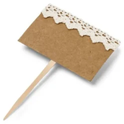 10 Etiquettes Sur Pic Kraft Et Dentelle