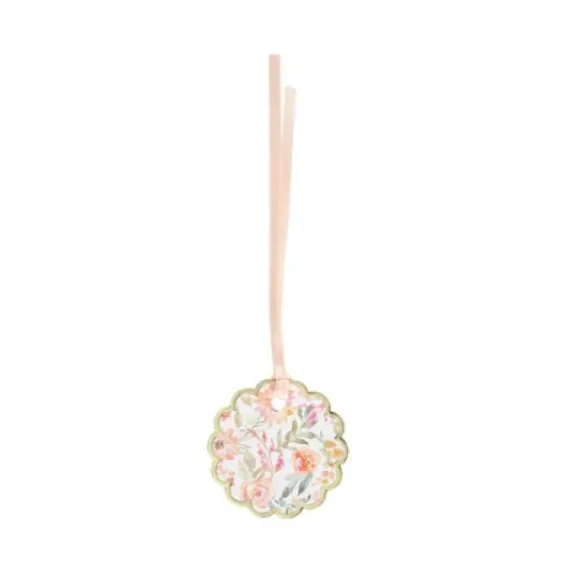 10 Etiquettes Theme Dahlia Blanches Et Pastel