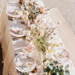 10 Etiquettes Theme Dahlia Blanches Et Pastel