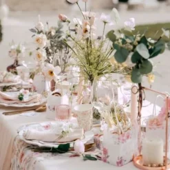 10 Etiquettes Theme Dahlia Blanches Et Pastel