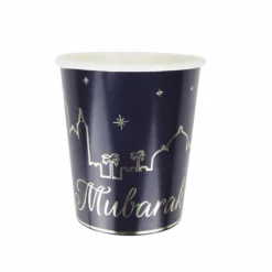 8 Gobelets En Carton Eid Mubarak 200Ml
