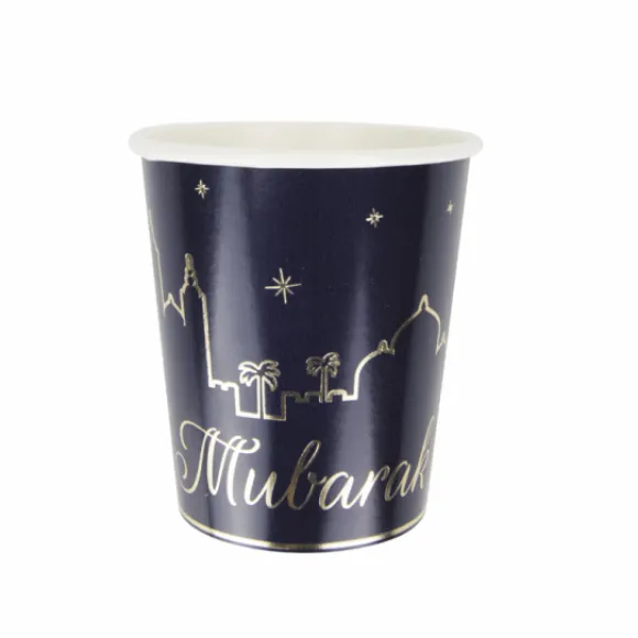 8 Gobelets En Carton Eid Mubarak 200Ml