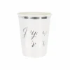 8 Gobelets En Carton Joyeux Anniversaire Argent 20Cl