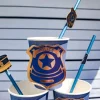 8 Gobelets En Carton Theme Police