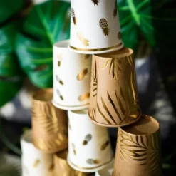 8 Gobelets En Carton Theme Tropichic