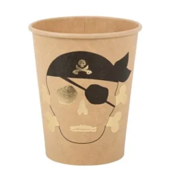 8 Gobelets En Carton Theme Pirate
