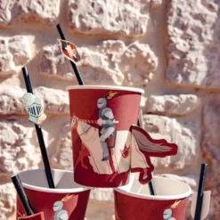 8 Gobelets En Carton Theme Chevalier