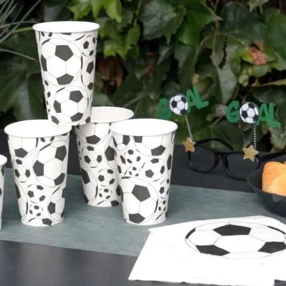 10 Gobelets En Carton Verre Bi Re Football 10 X 14 Cm - 50 Cl