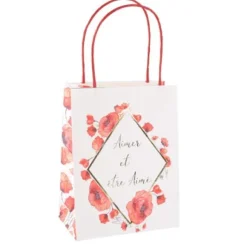 4 Grands Sacs Cadeaux Theme Coquelicots