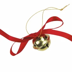 6 Grelots De Noel Avec Ruban Or