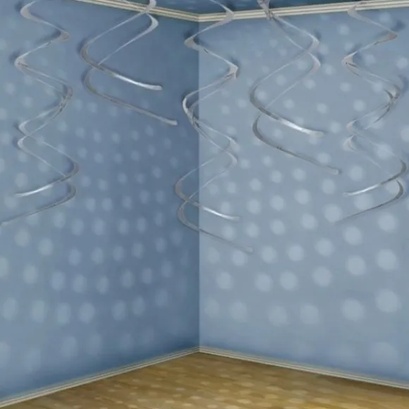 5 Guirlandes Serpentins Argent A Suspendre X 5 Pi Ces