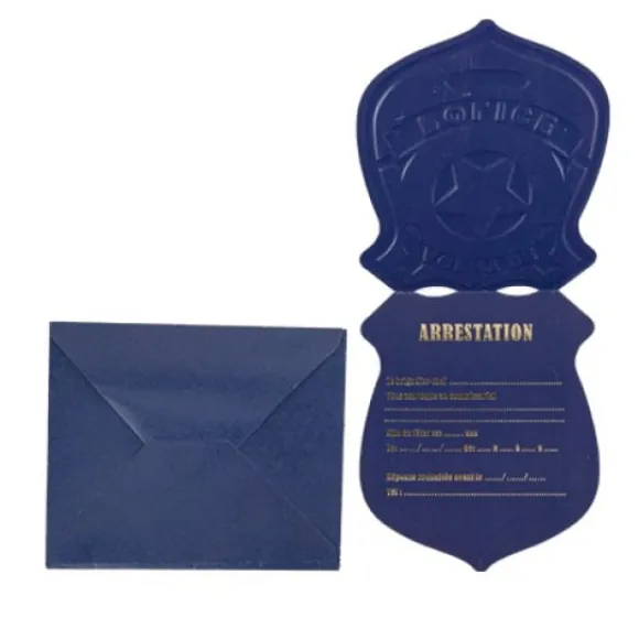 8 Invitations Badge Police
