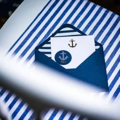 10 Invitations Theme Marin Ancre Mariniere