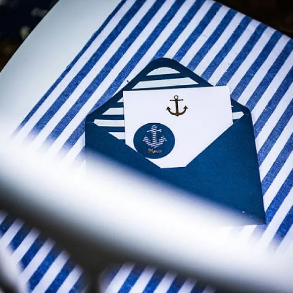 10 Invitations Theme Marin Ancre Mariniere