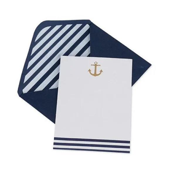 10 Invitations Theme Marin Ancre Mariniere