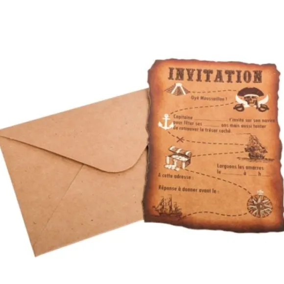 8 Invitations Theme Pirate