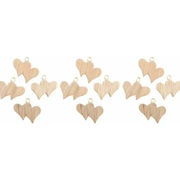 12 Marque Places Coeur Originaux En Bois Avec Boucle