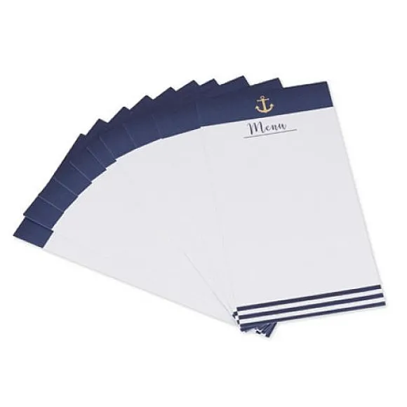 10 Menus Theme Marin Ancre Mariniere