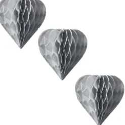 3 Mini Coeurs Alv Ol S Argent 8Cm A Suspendre