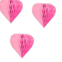 3 Mini Coeurs Alv Ol S 8Cm Rose