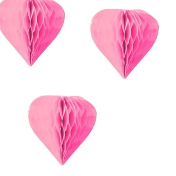 3 Mini Coeurs Alv Ol S 8Cm Rose